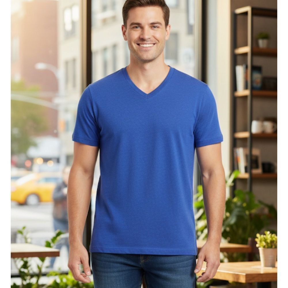 J.Crew Broken-In V-Neck T-Shirt Men’s Size XL Blue‎